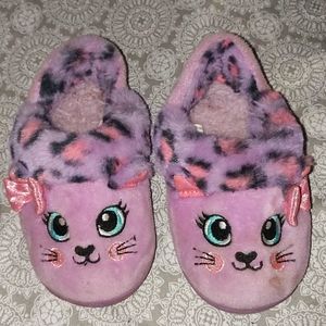 Purple Cheetah Print Slippers for Toddler